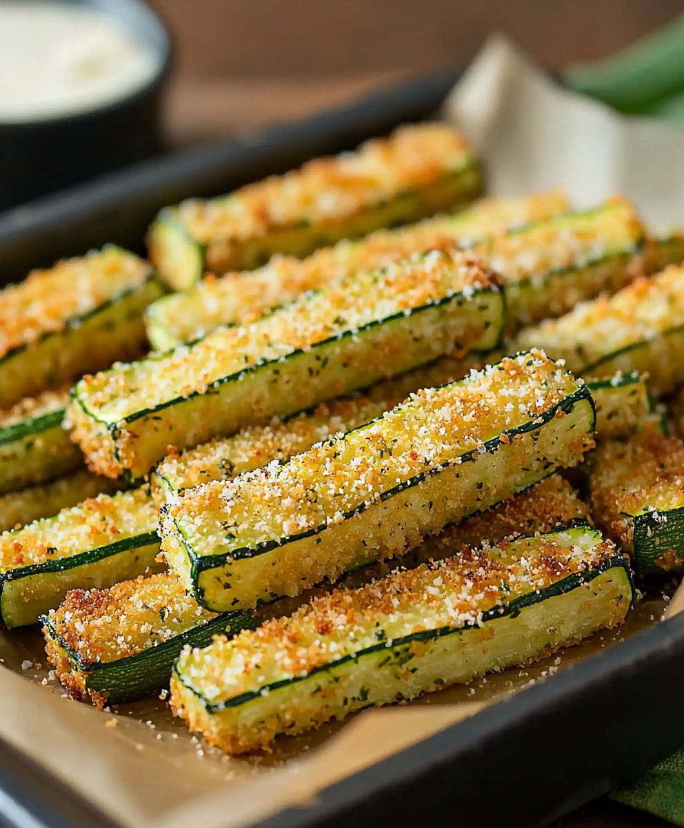 Frites courgettes parmesan croustillantes