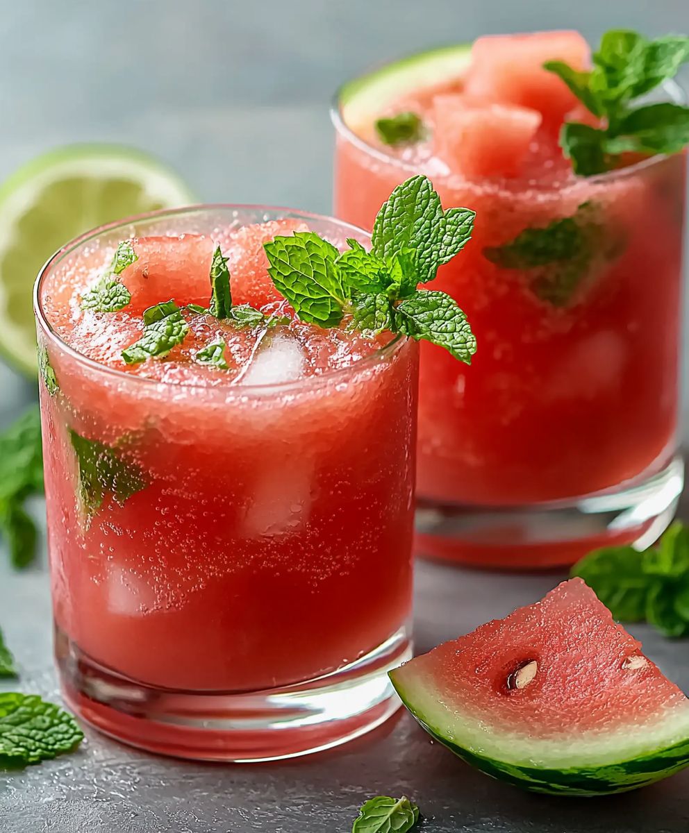 Rafraîchissement pastèque et menthe