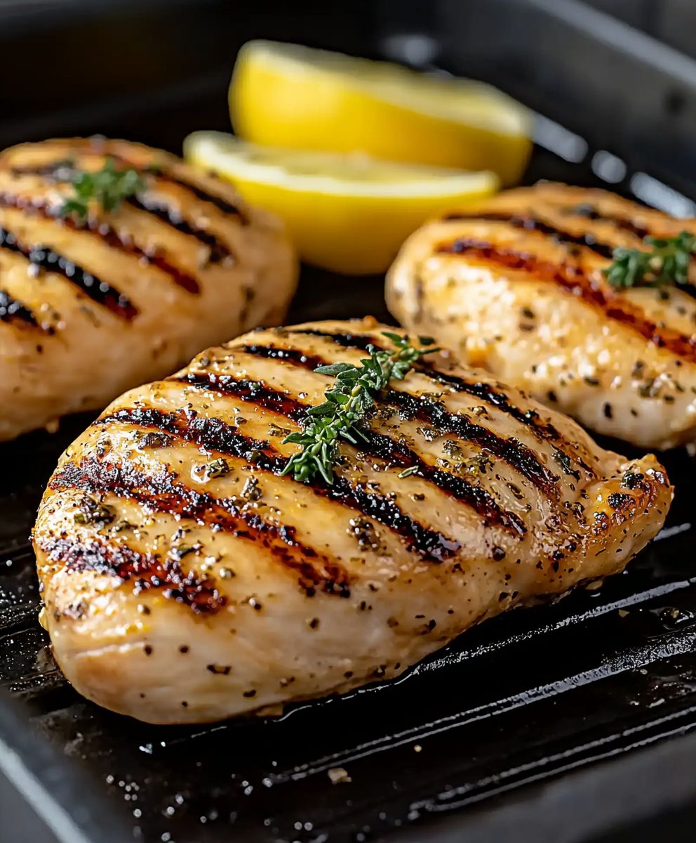 Poulet grillé herbes citron