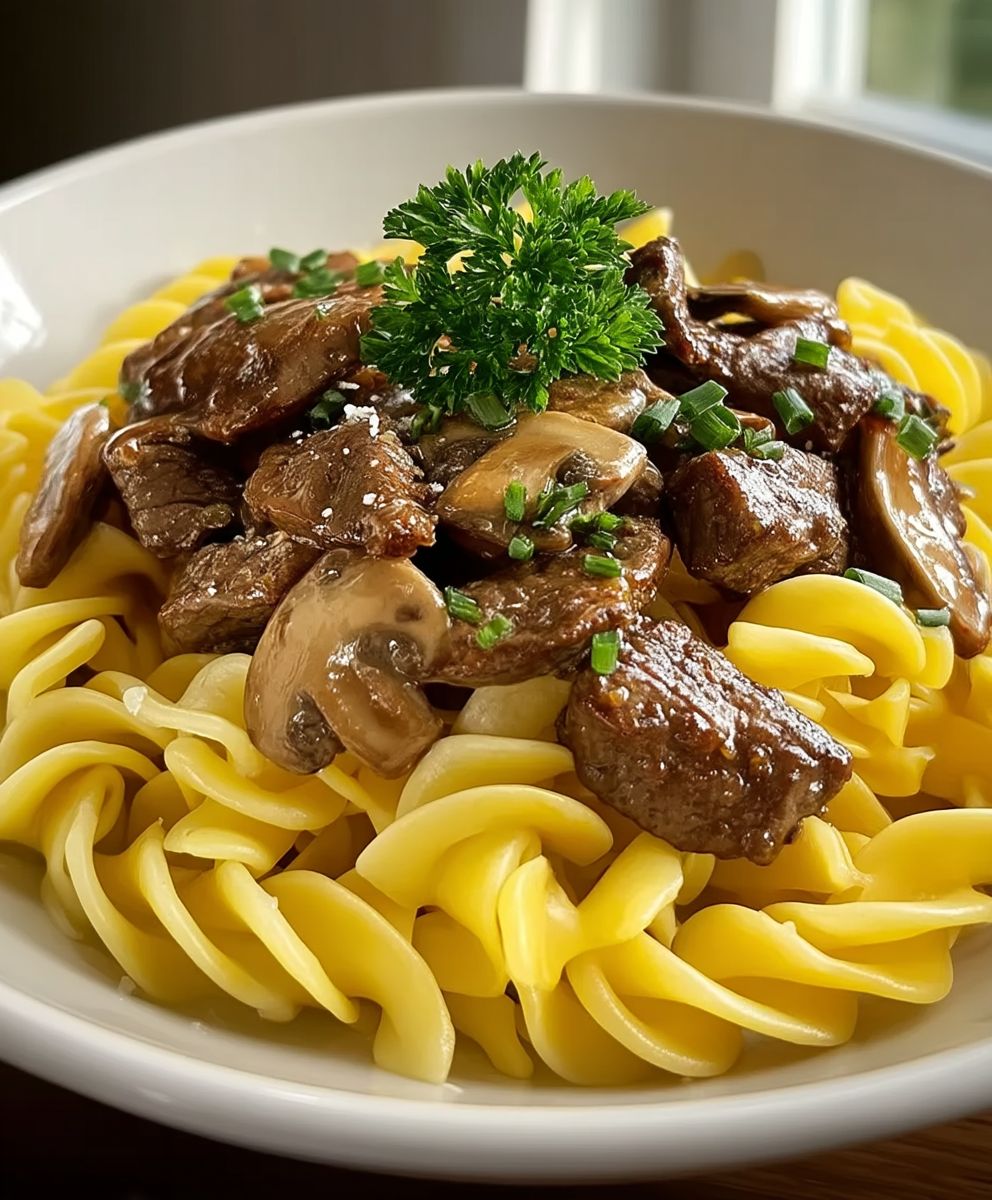 Boeuf Stroganoff Nouilles aux Oeufs