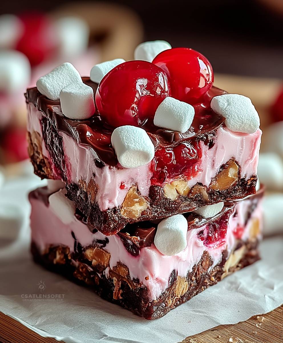 Barre cerises guimauve caramel