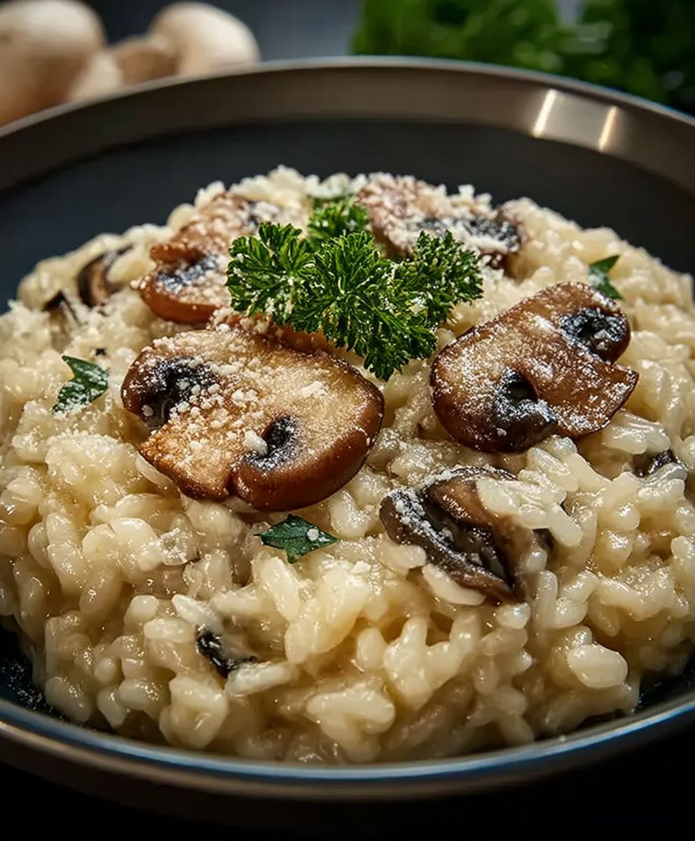 Risotto crémeux aux champignons