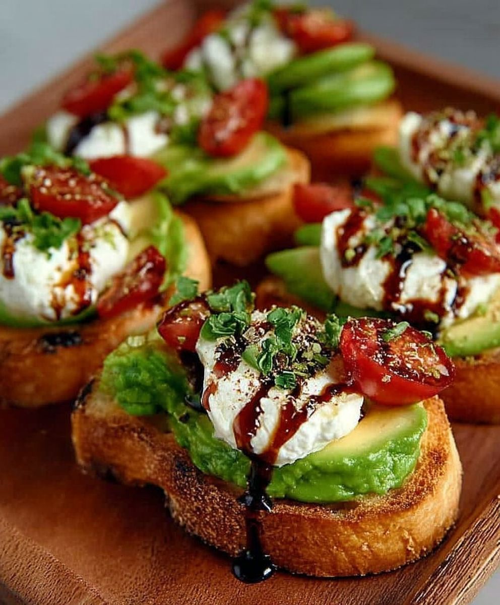 Bruschetta burrata avocat
