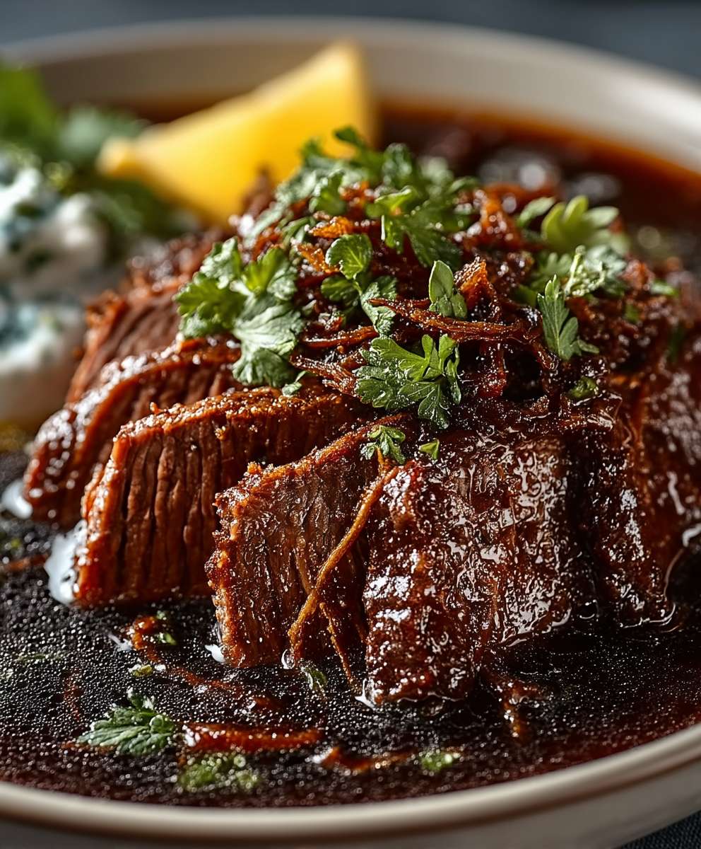 Filet de poitrine de boeuf caramélisé
