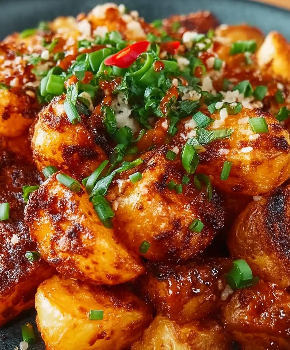 Salade pommes terre croustillantes Gochujang