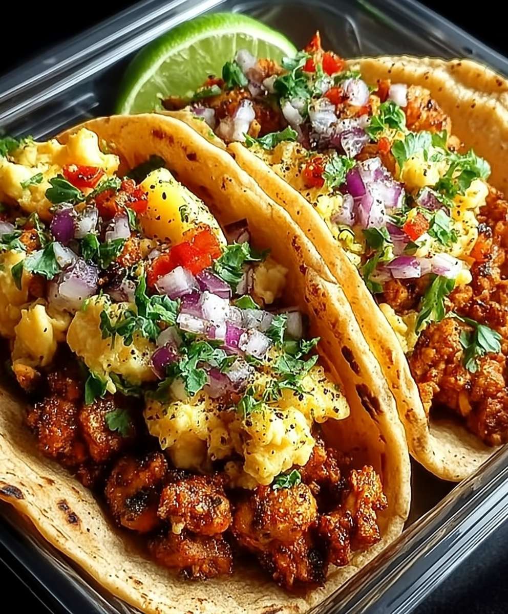 Tacos brouillés préparation repas petit déjeuner