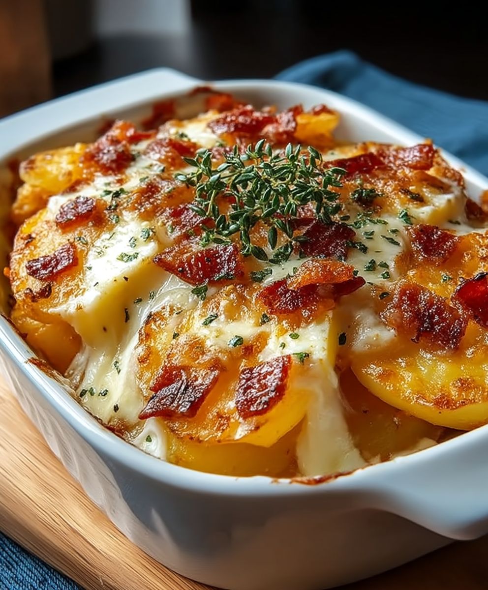 Gratin pommes de terre rissolées fromage