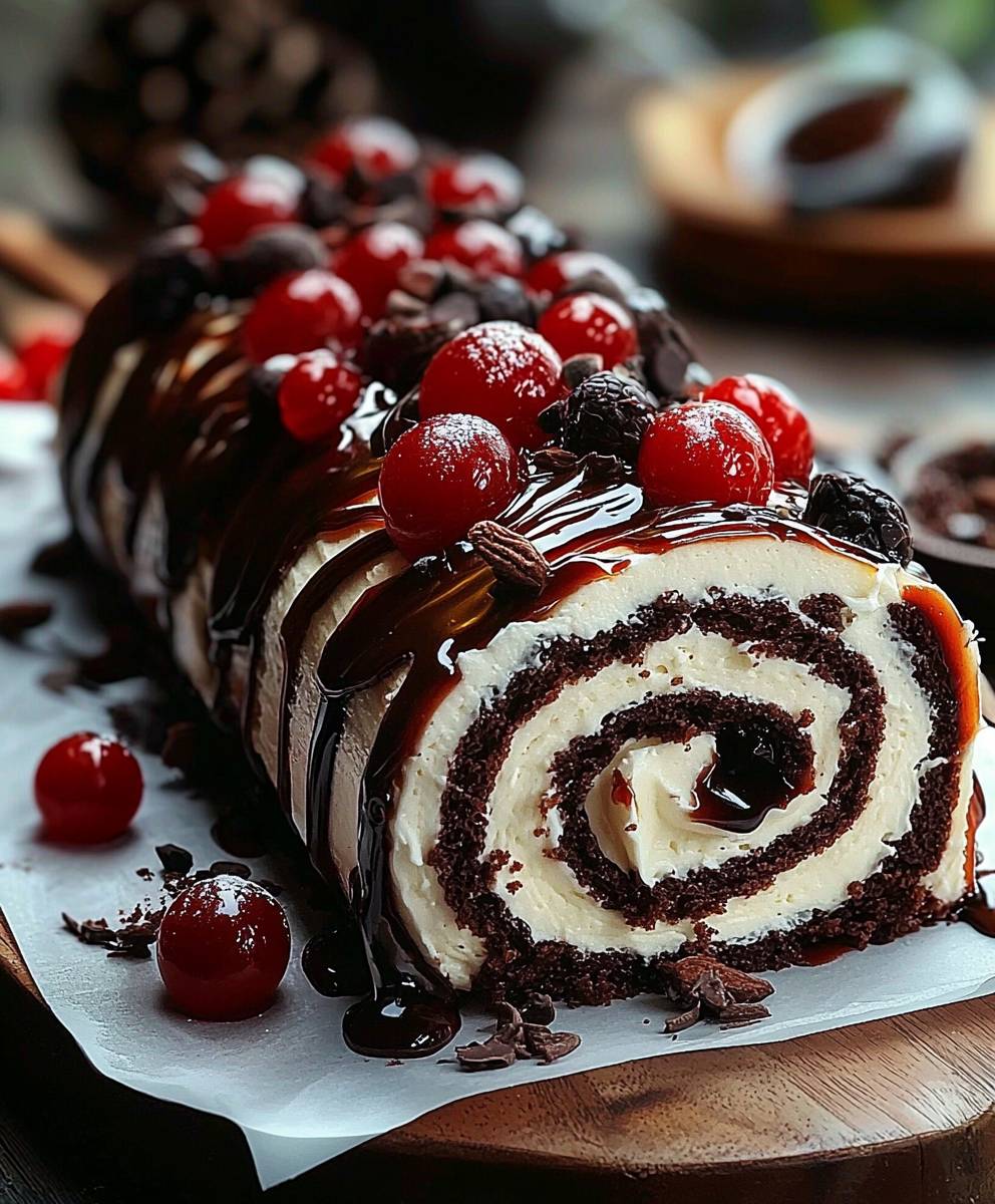 Gateau roule foret noire
