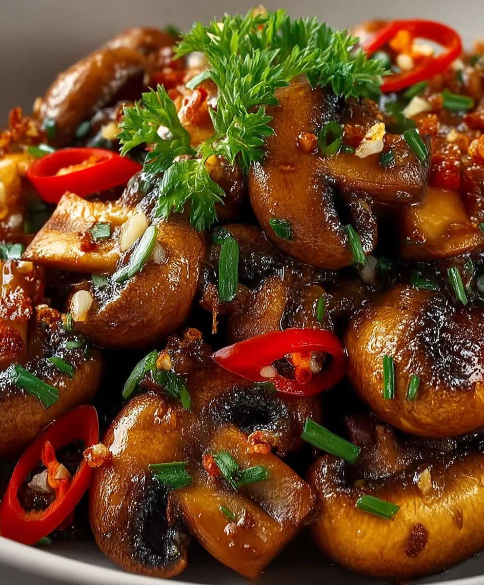 Champignon croustillant chili ail