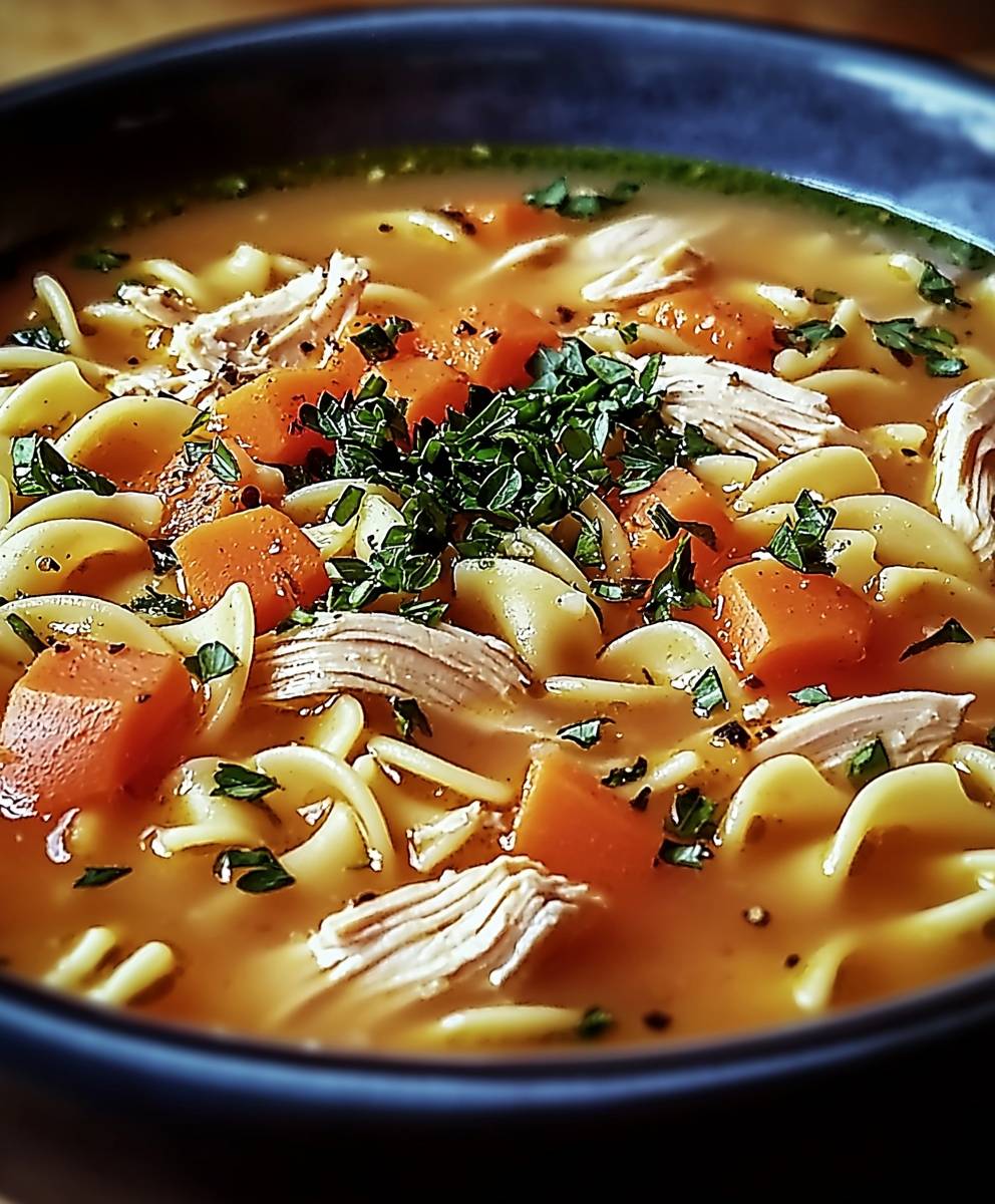 Soupe nouilles poulet