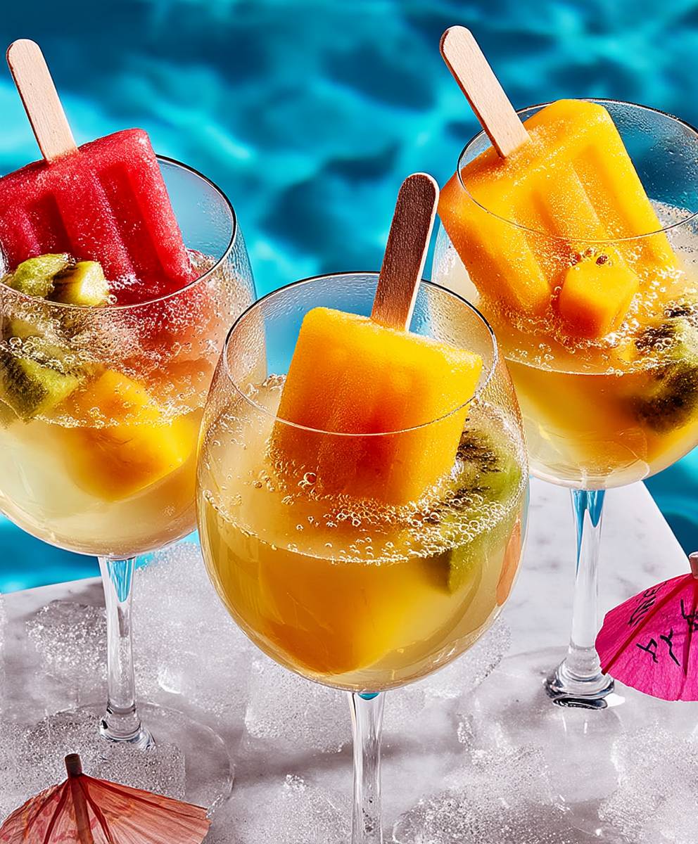 Spritzers au bord de la piscine
