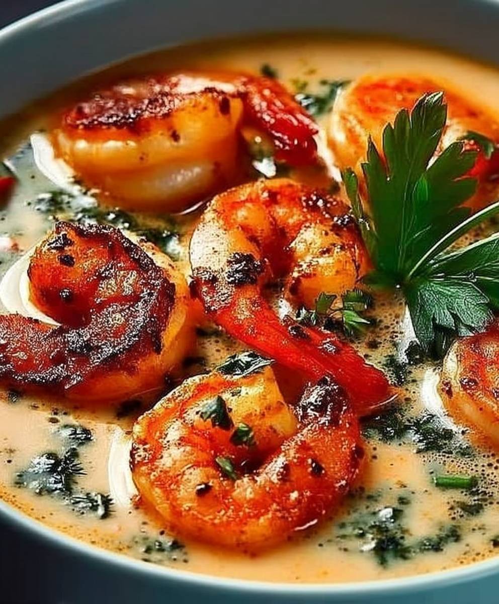 Soupe épicée coco crevettes