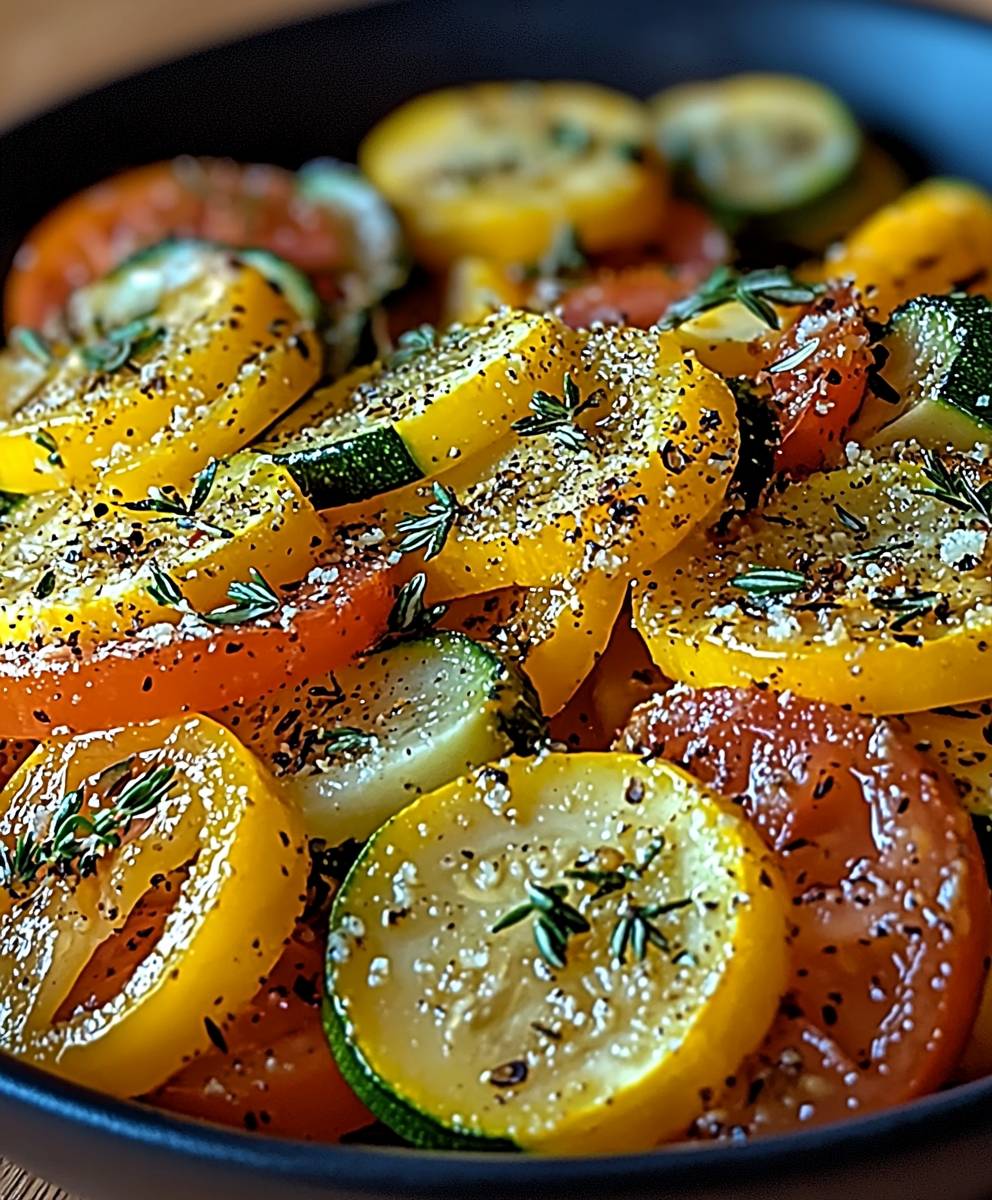 Tian courgettes jaunes vertes tomates