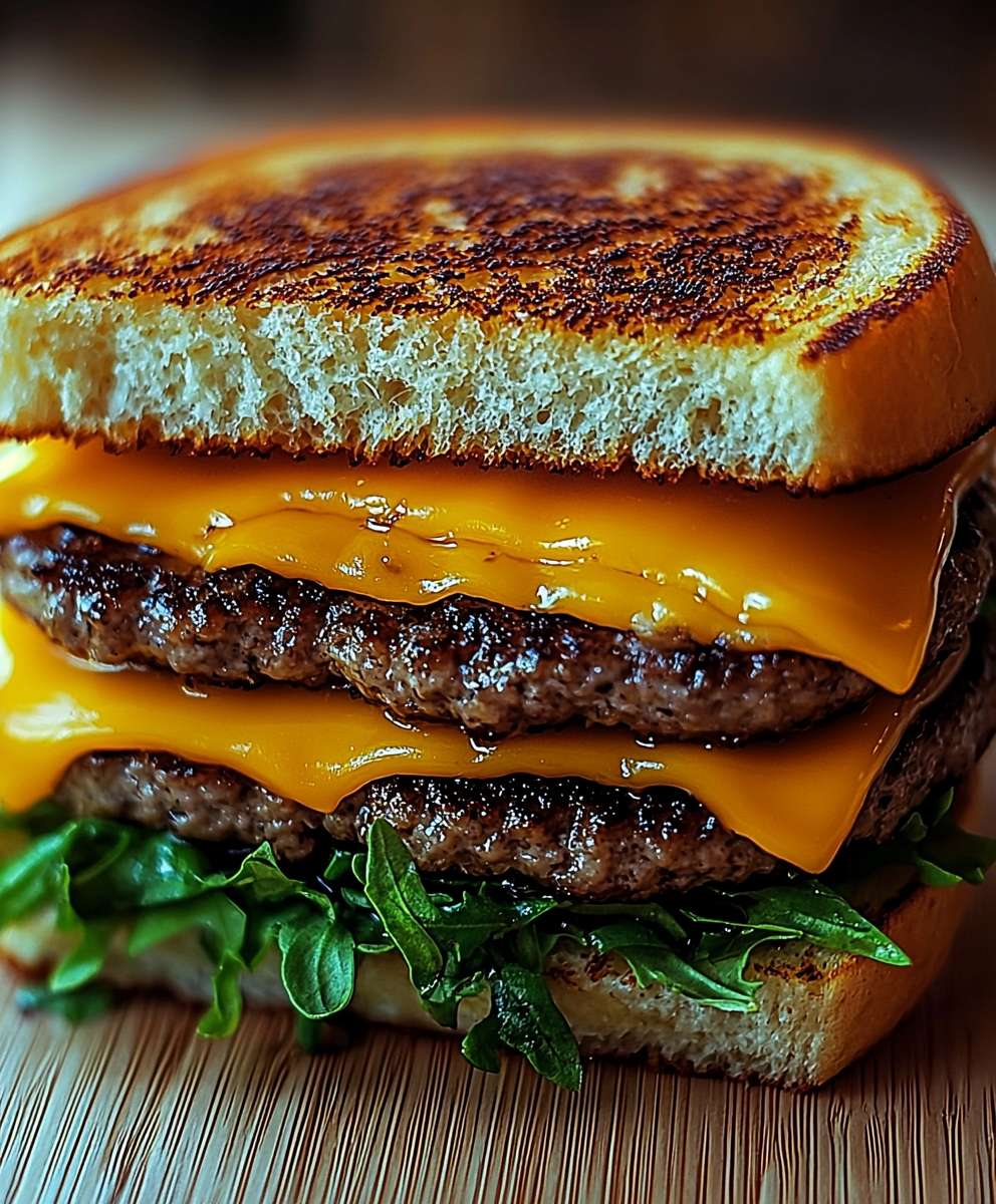 Cheeseburger style grilled cheese