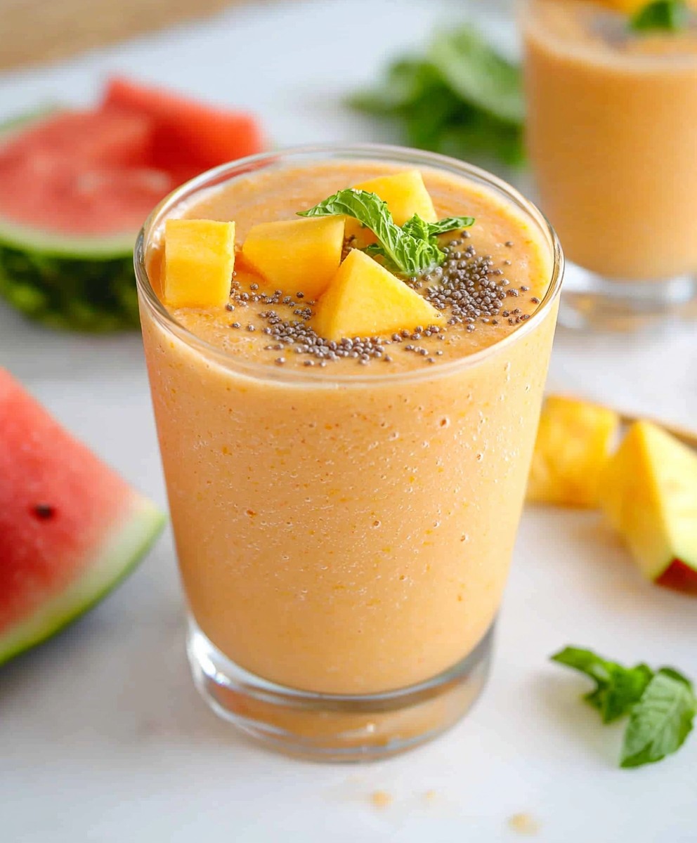 Smoothie pastèque mangue