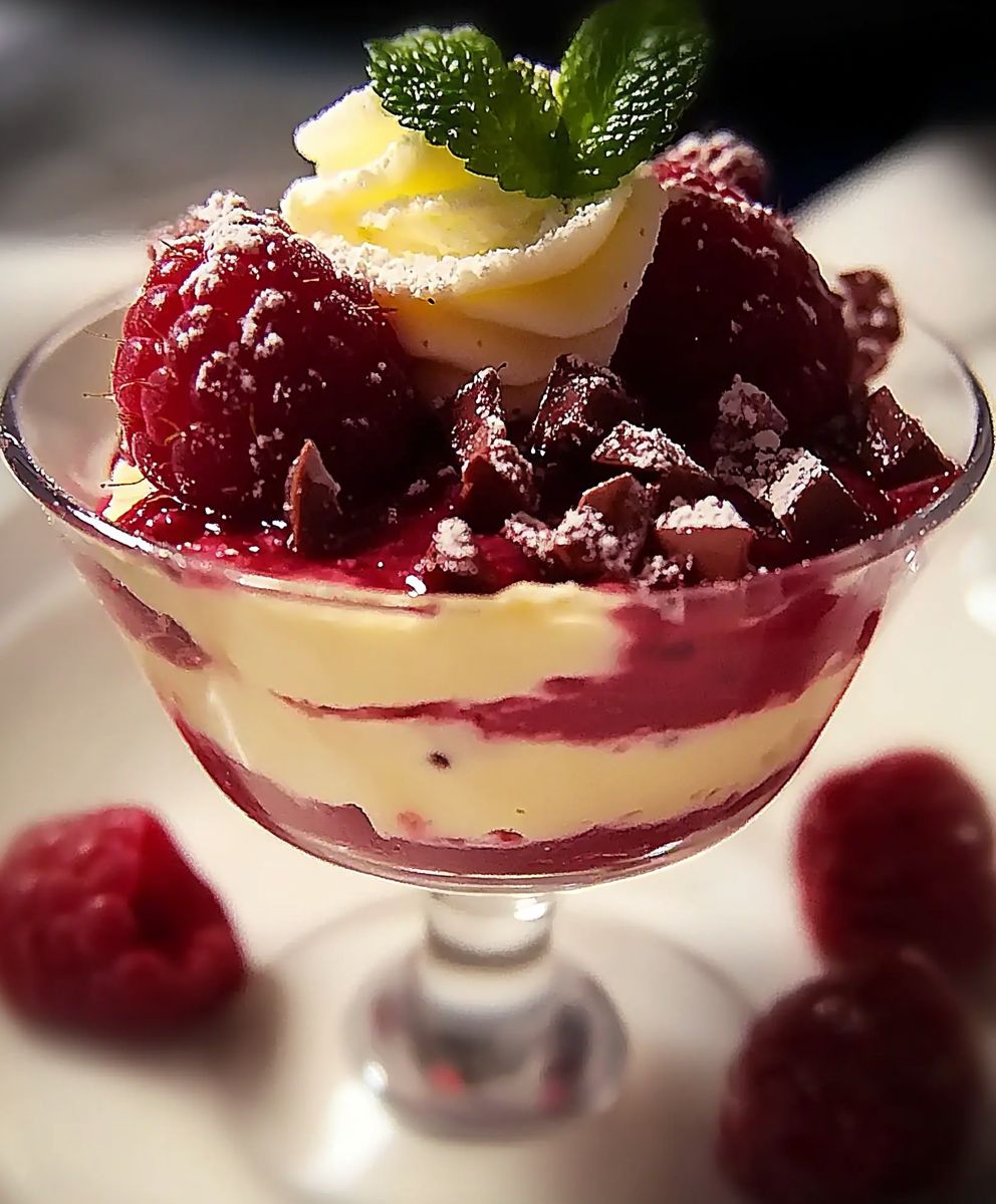 Mousse framboise chocolat blanc
