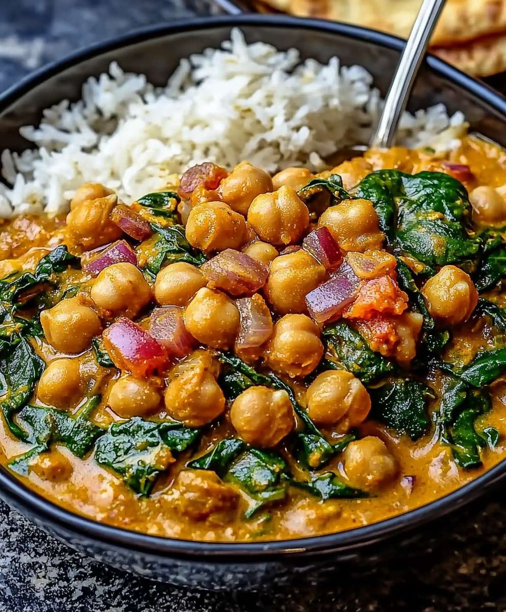 Curry pois chiches épinards rapide