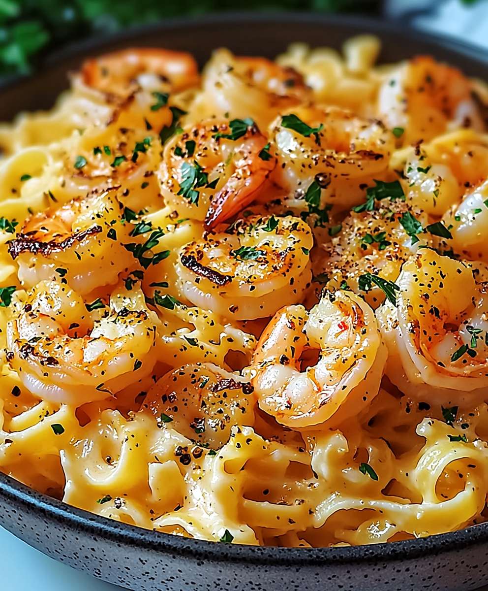 Pâtes crevettes ail beurre