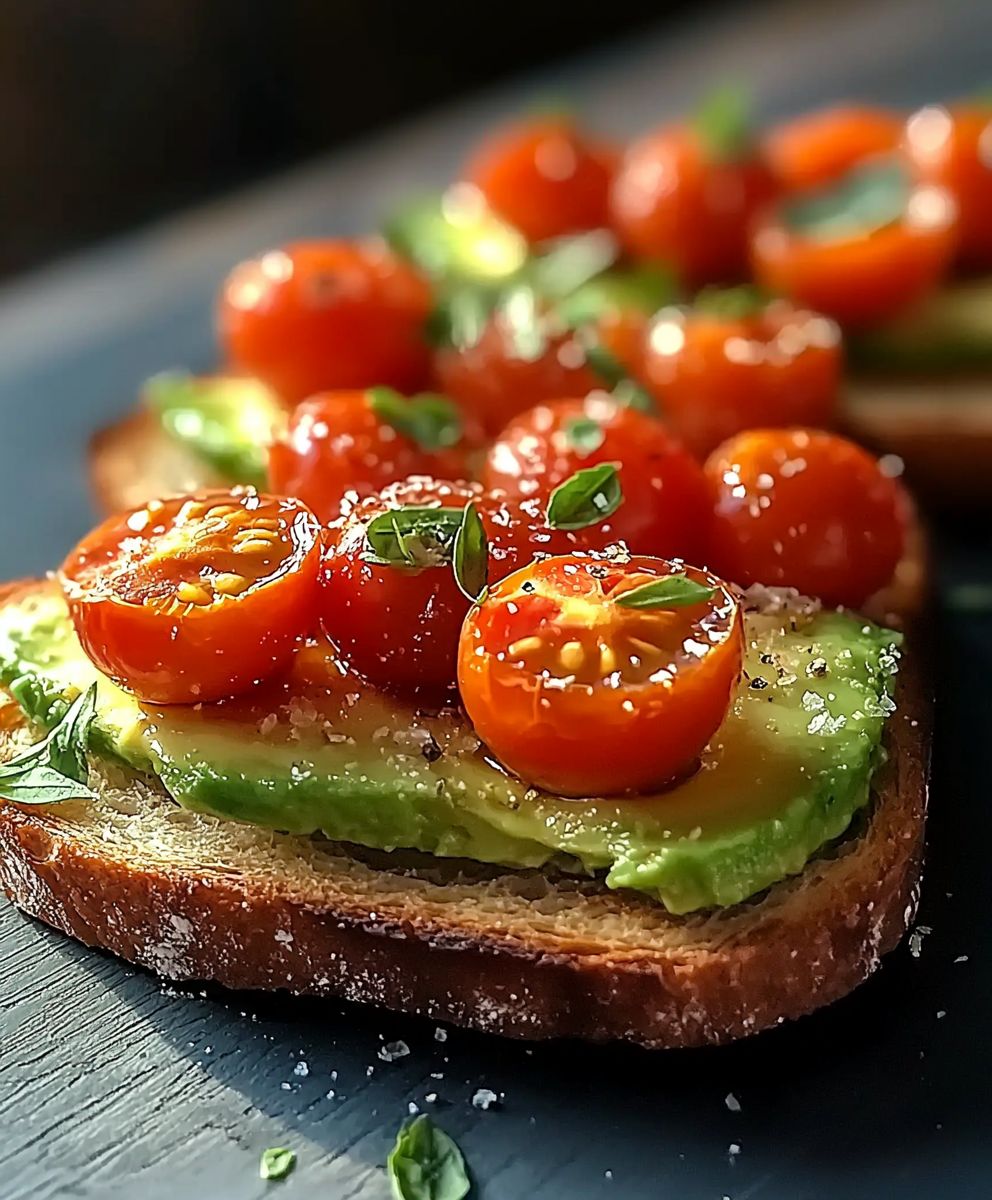 Toast avocat tomates cerises