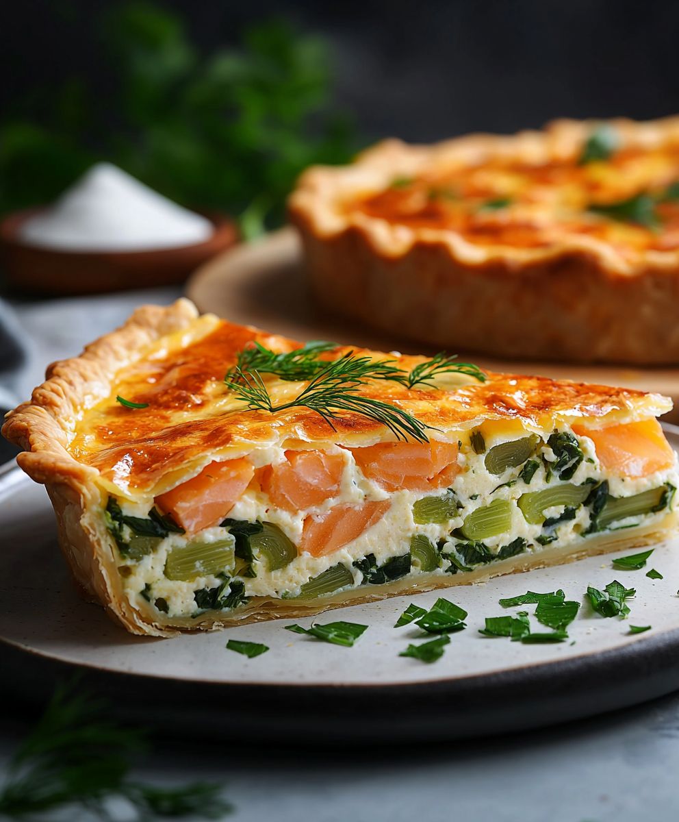 Quiche poireaux saumon