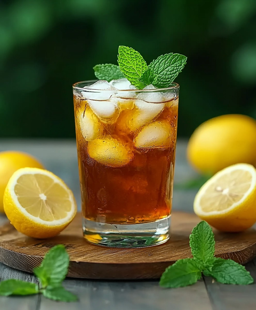 Thé glacé citron menthe maison