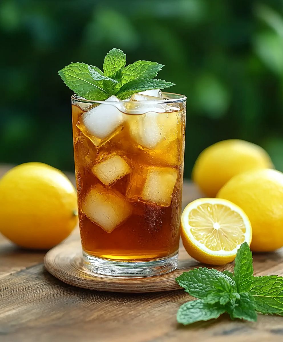 Thé glacé citron menthe maison
