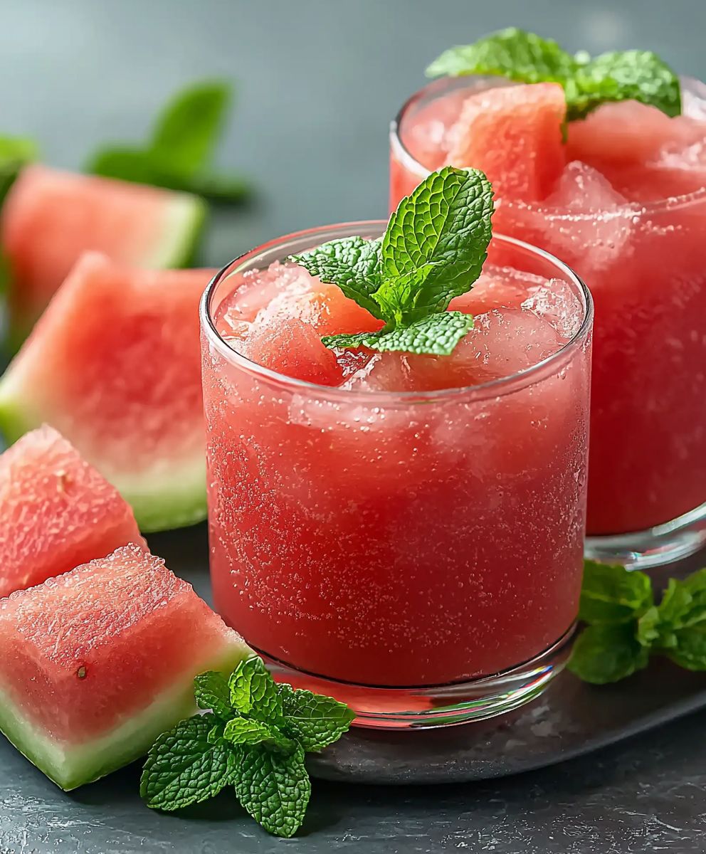 Rafraîchissement pastèque et menthe