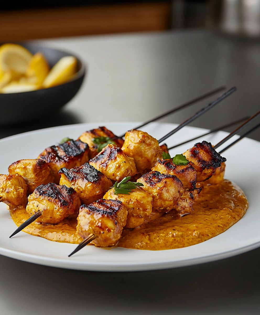 Brochettes poulet curry savoureuses