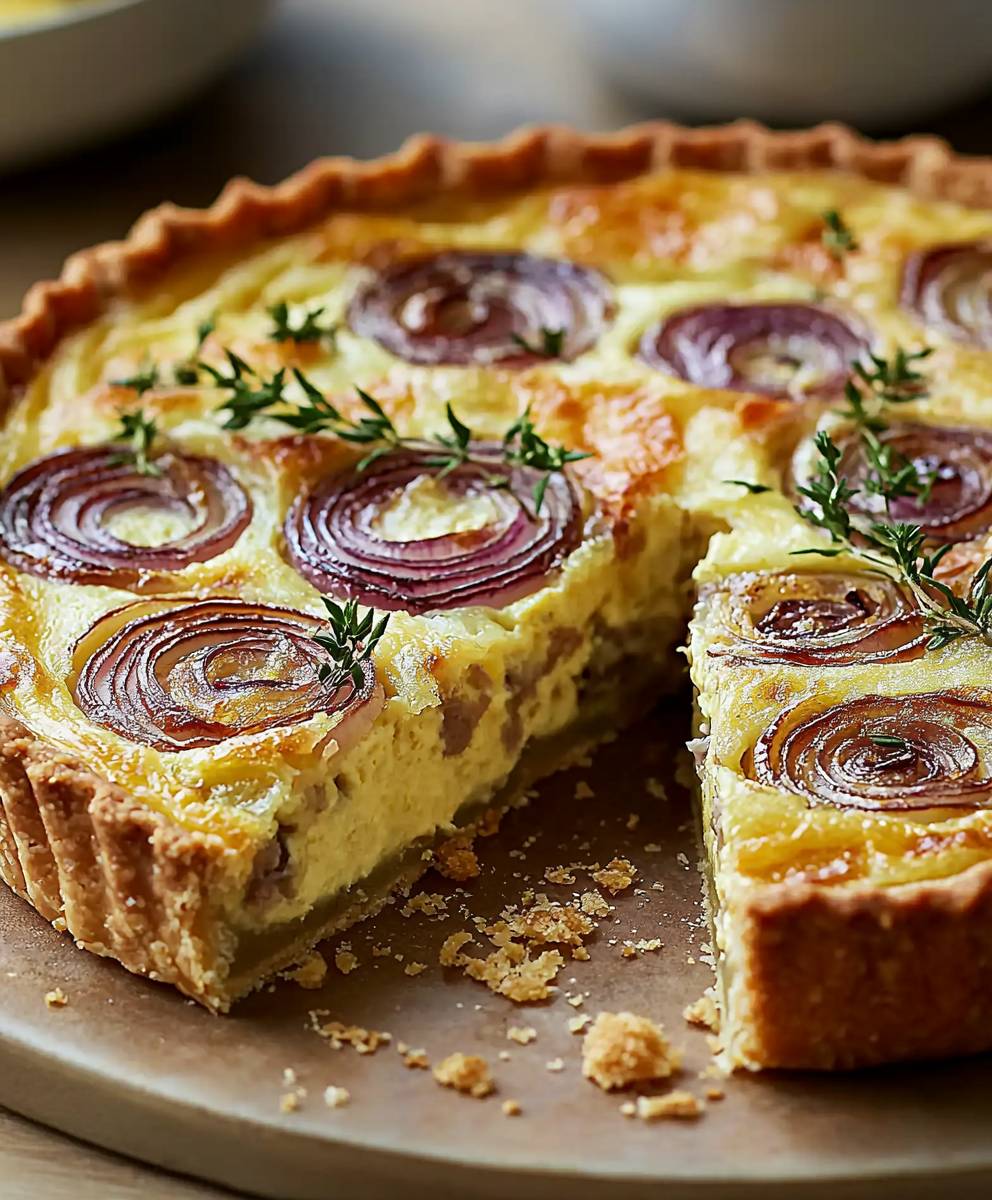 Quiche aux oignons caramélisés gruyère