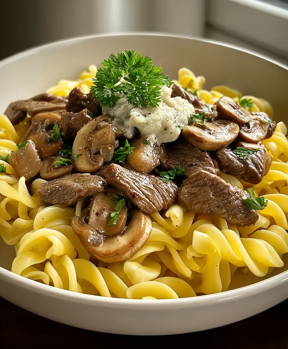 Boeuf Stroganoff Nouilles aux Oeufs