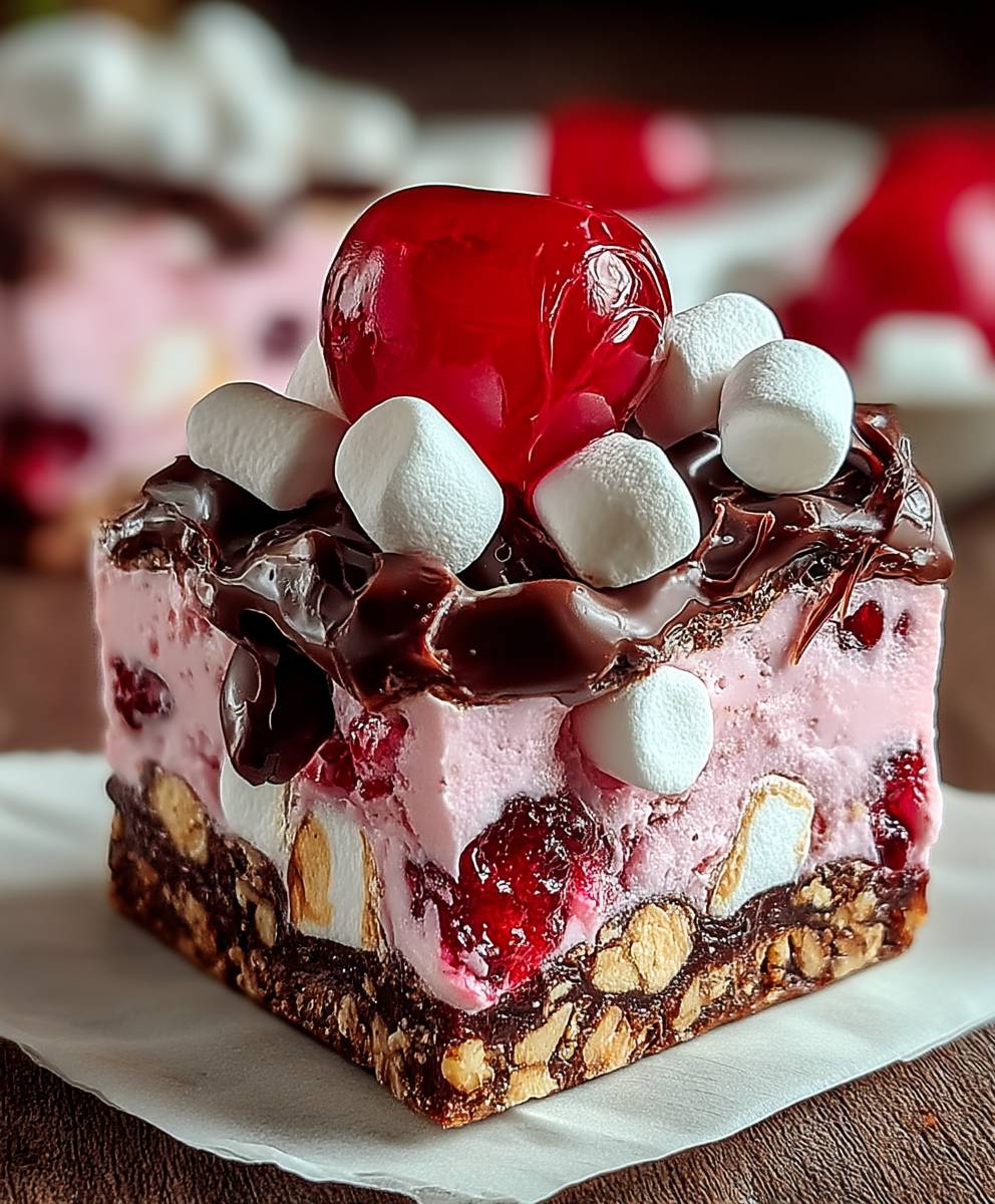 Barre cerises guimauve caramel