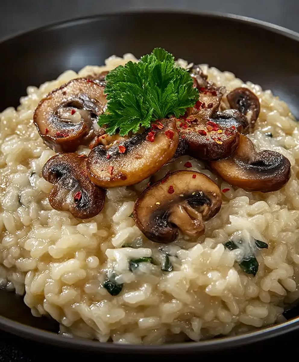 Risotto crémeux aux champignons