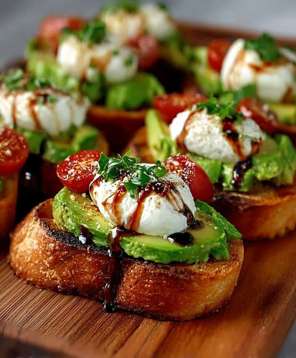 Bruschetta burrata avocat