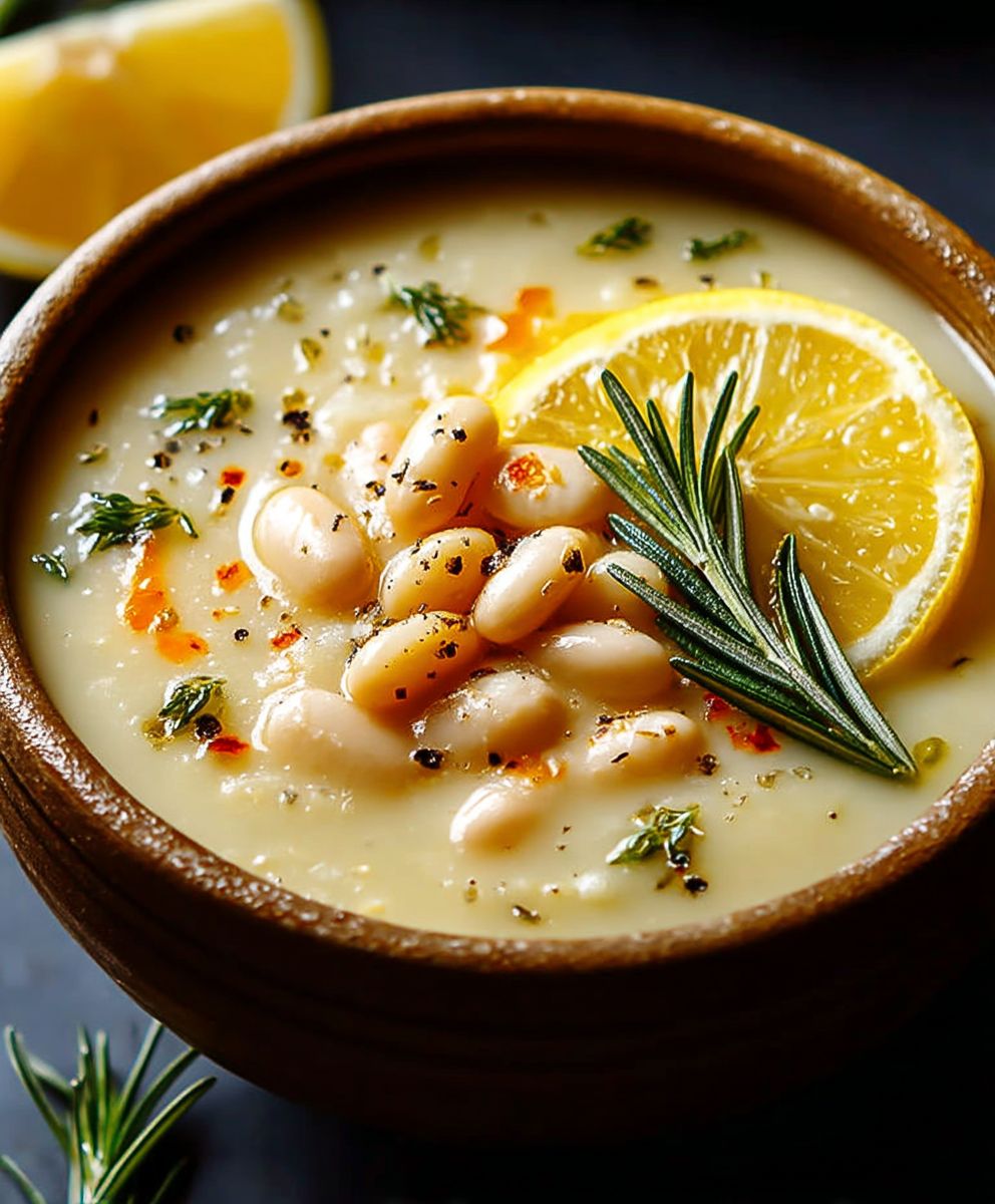 Soupe haricots blancs citron romarin