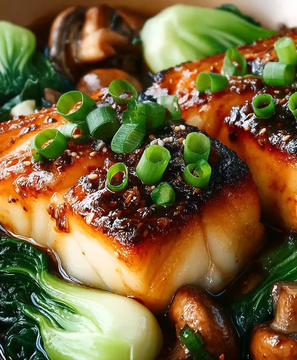 Cabillaud noir glacé miso bok choy