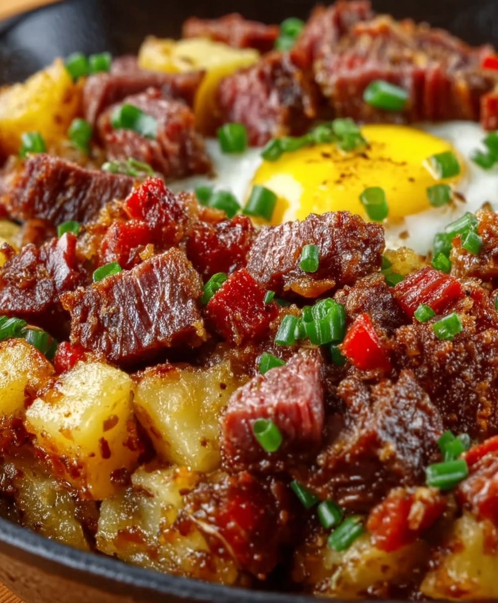 Corned beef hash poêlée