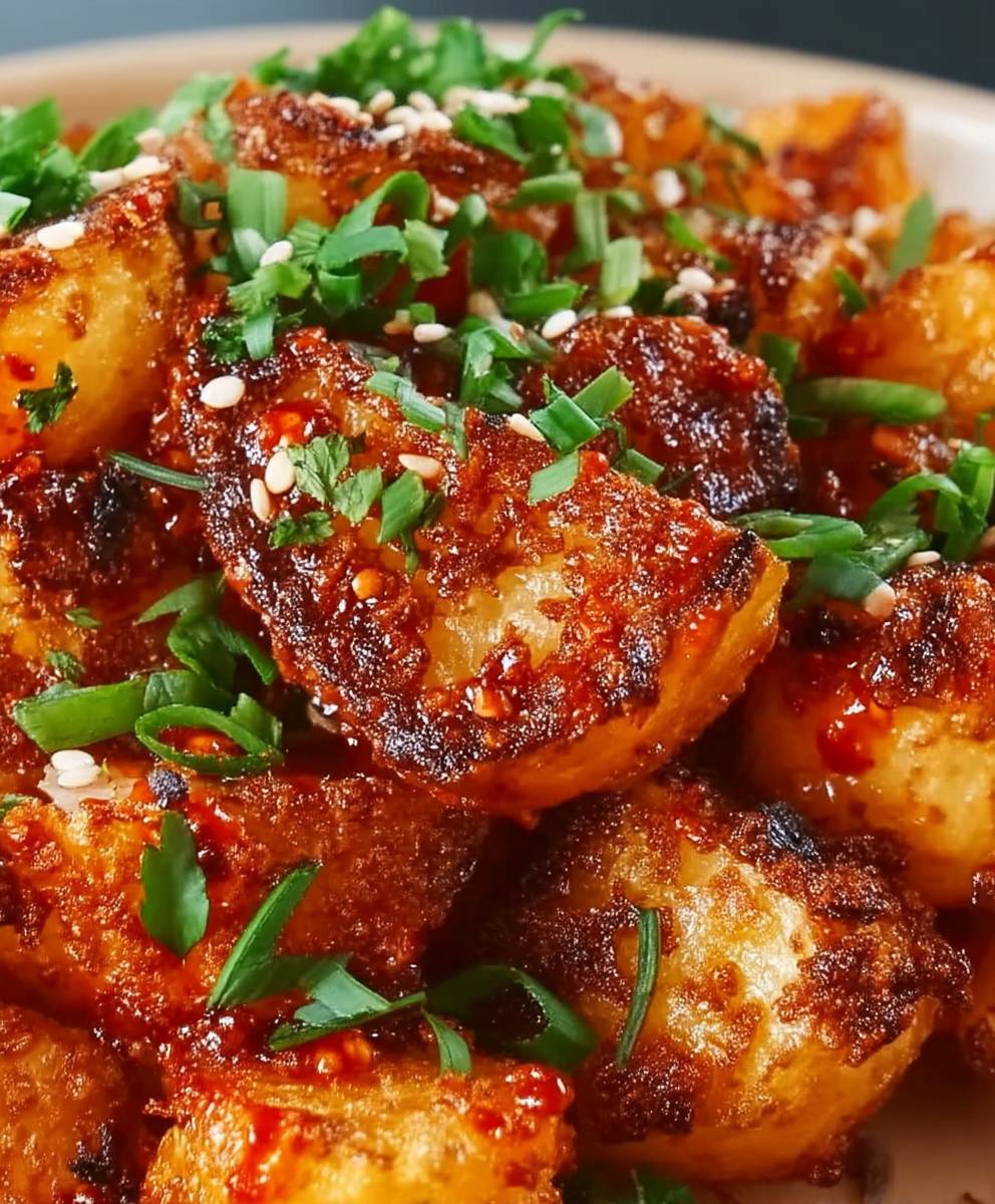 Salade pommes terre croustillantes Gochujang