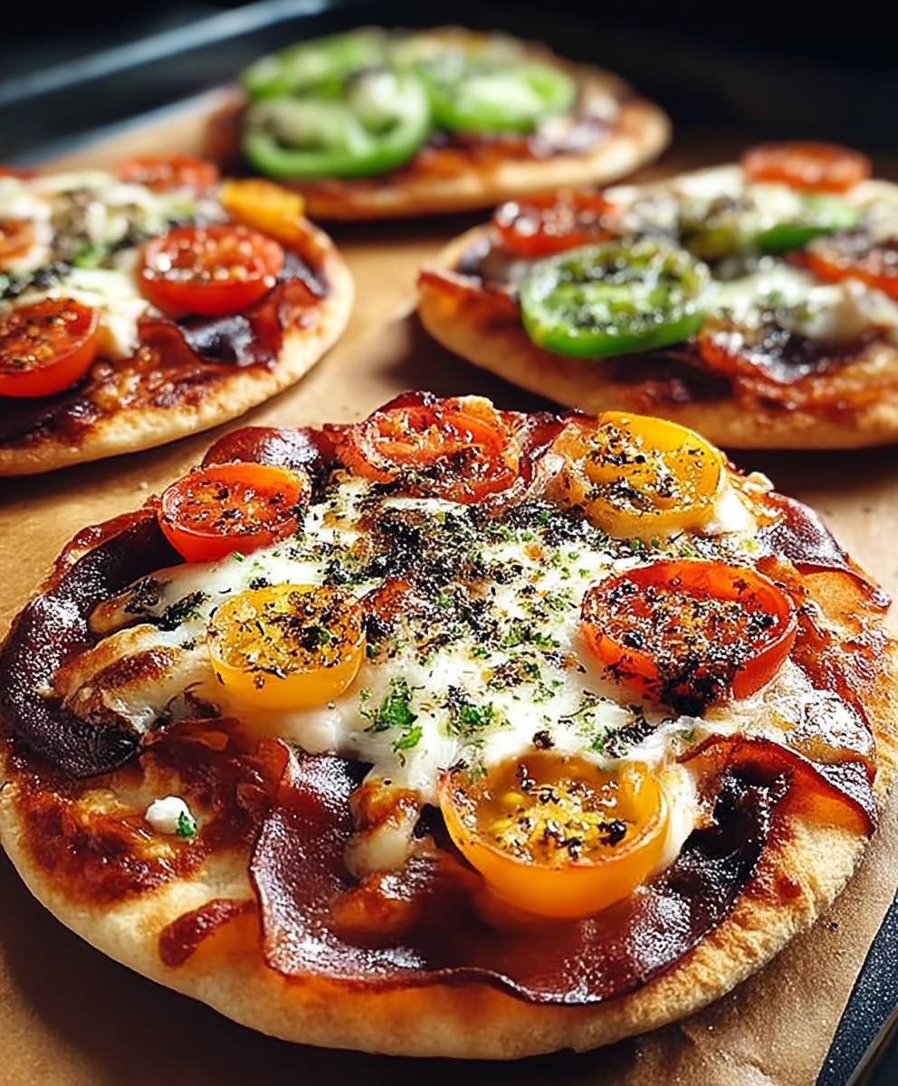 Pizzas pita faciles