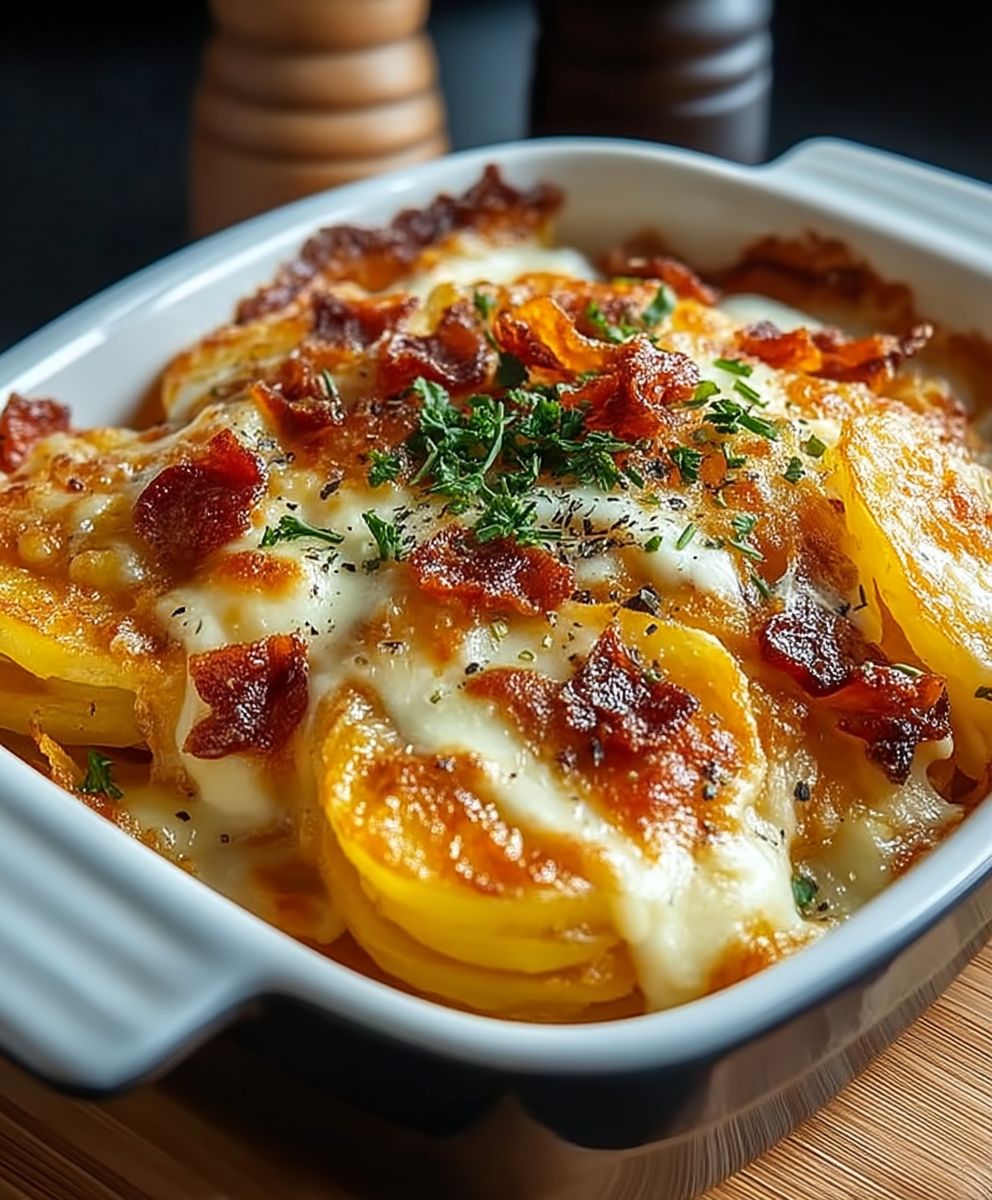 Gratin pommes de terre rissolées fromage
