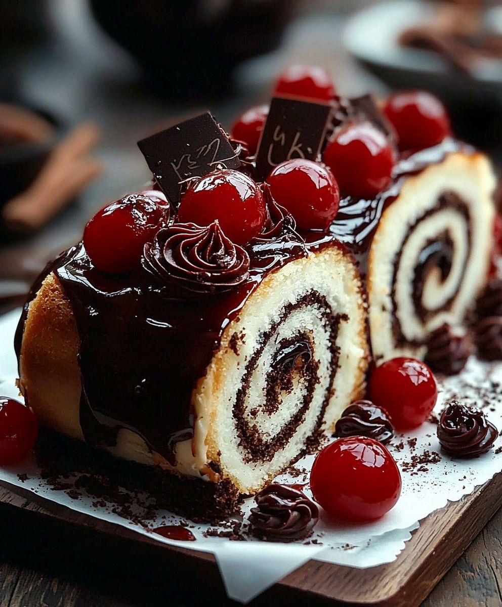 Gateau roule foret noire