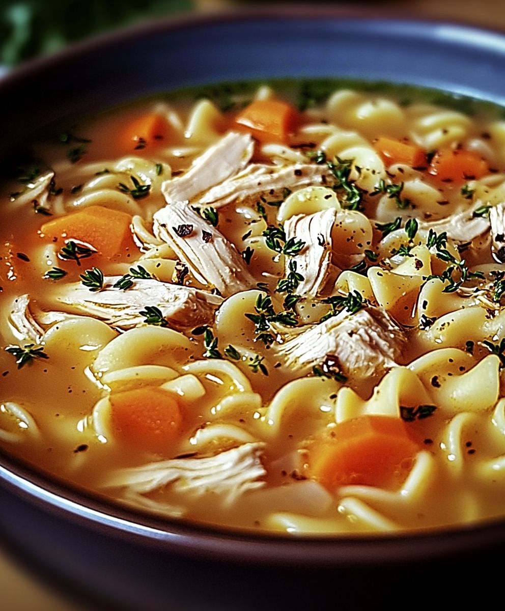 Soupe nouilles poulet