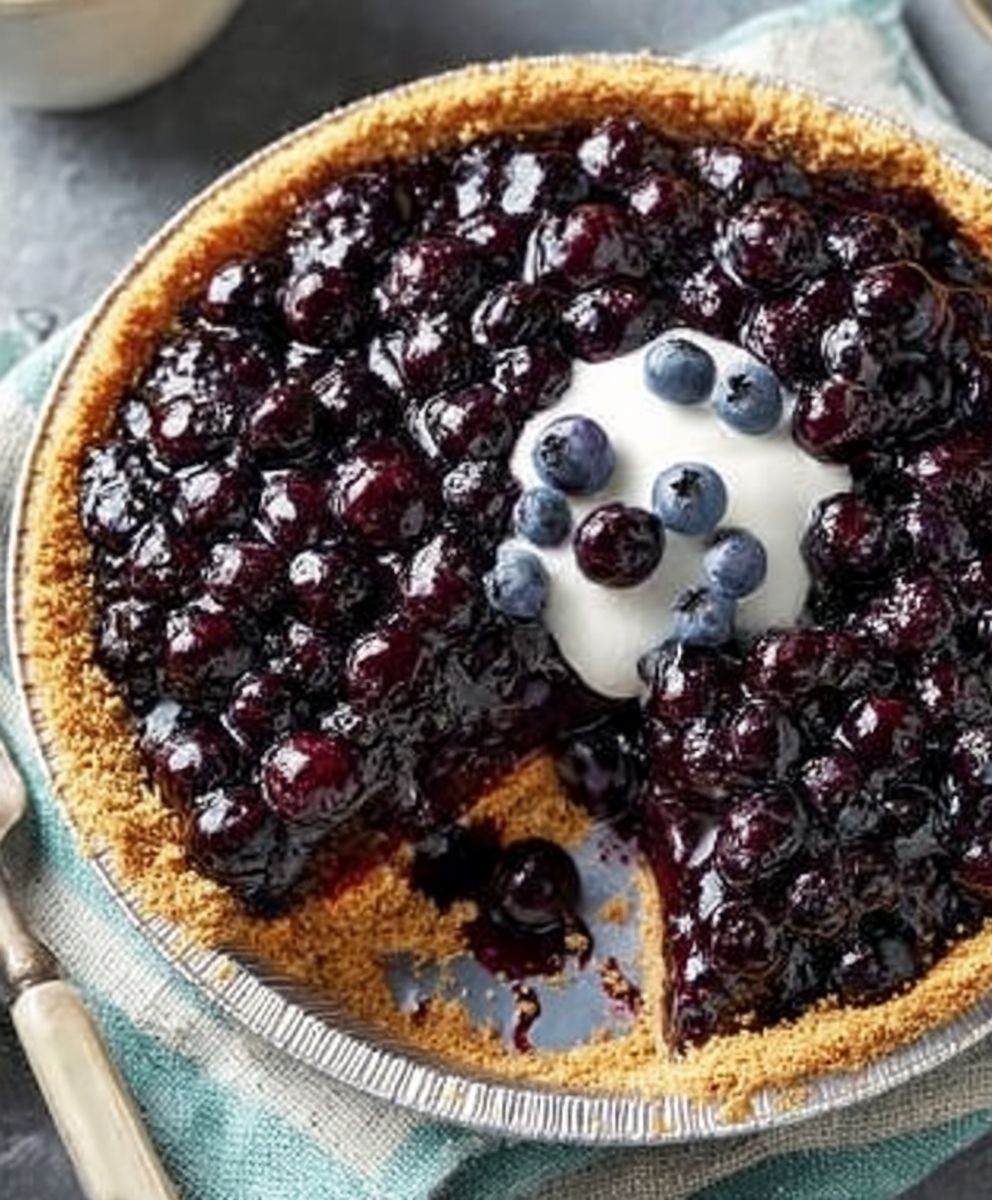 Tarte myrtilles croûte biscuits Graham