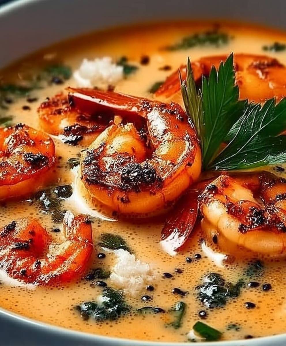 Soupe épicée coco crevettes