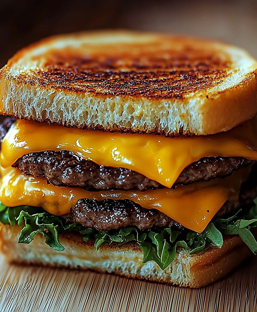 Cheeseburger style grilled cheese