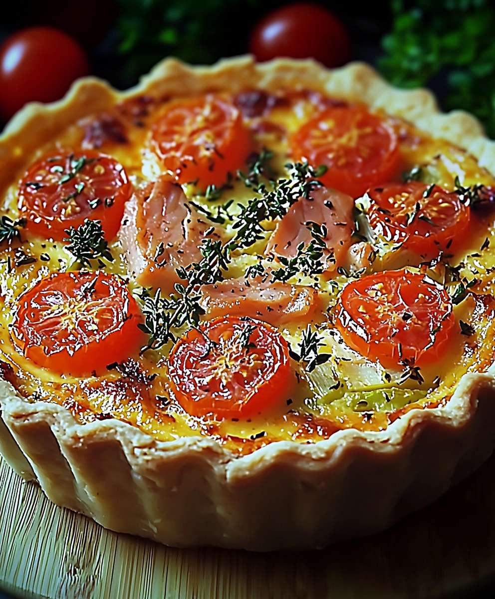 Quiche thon tomates poireaux