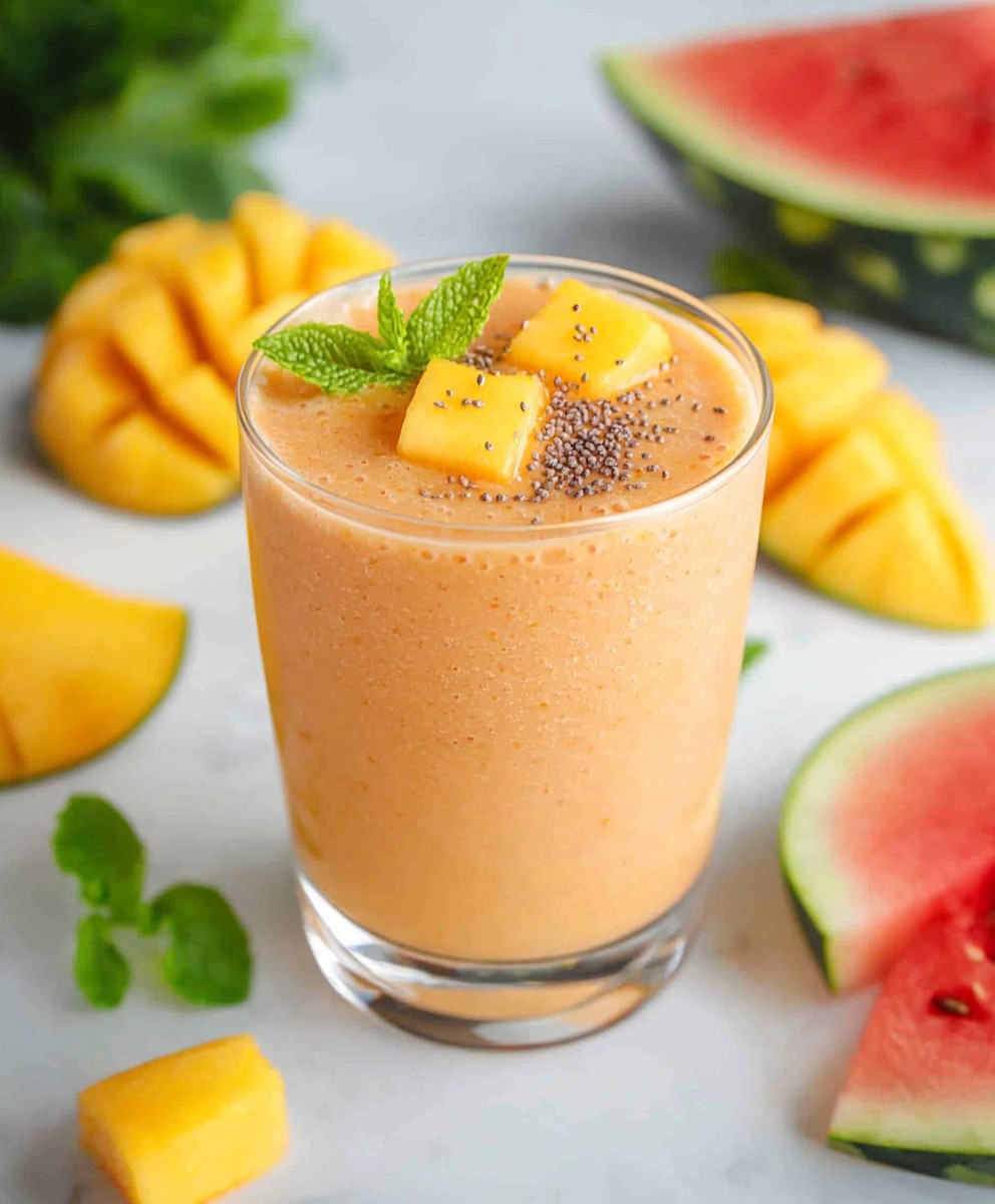 Smoothie pastèque mangue