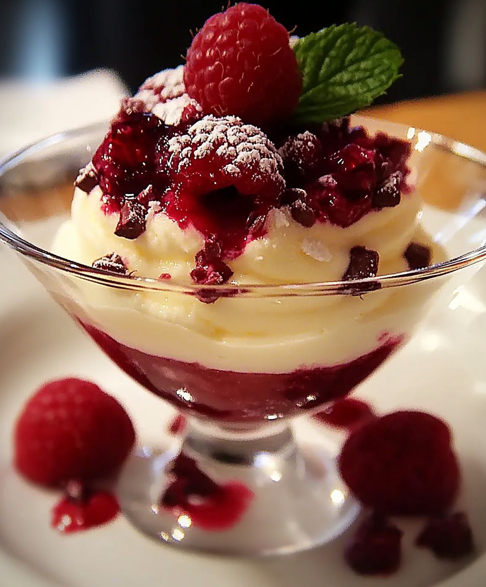 Mousse framboise chocolat blanc