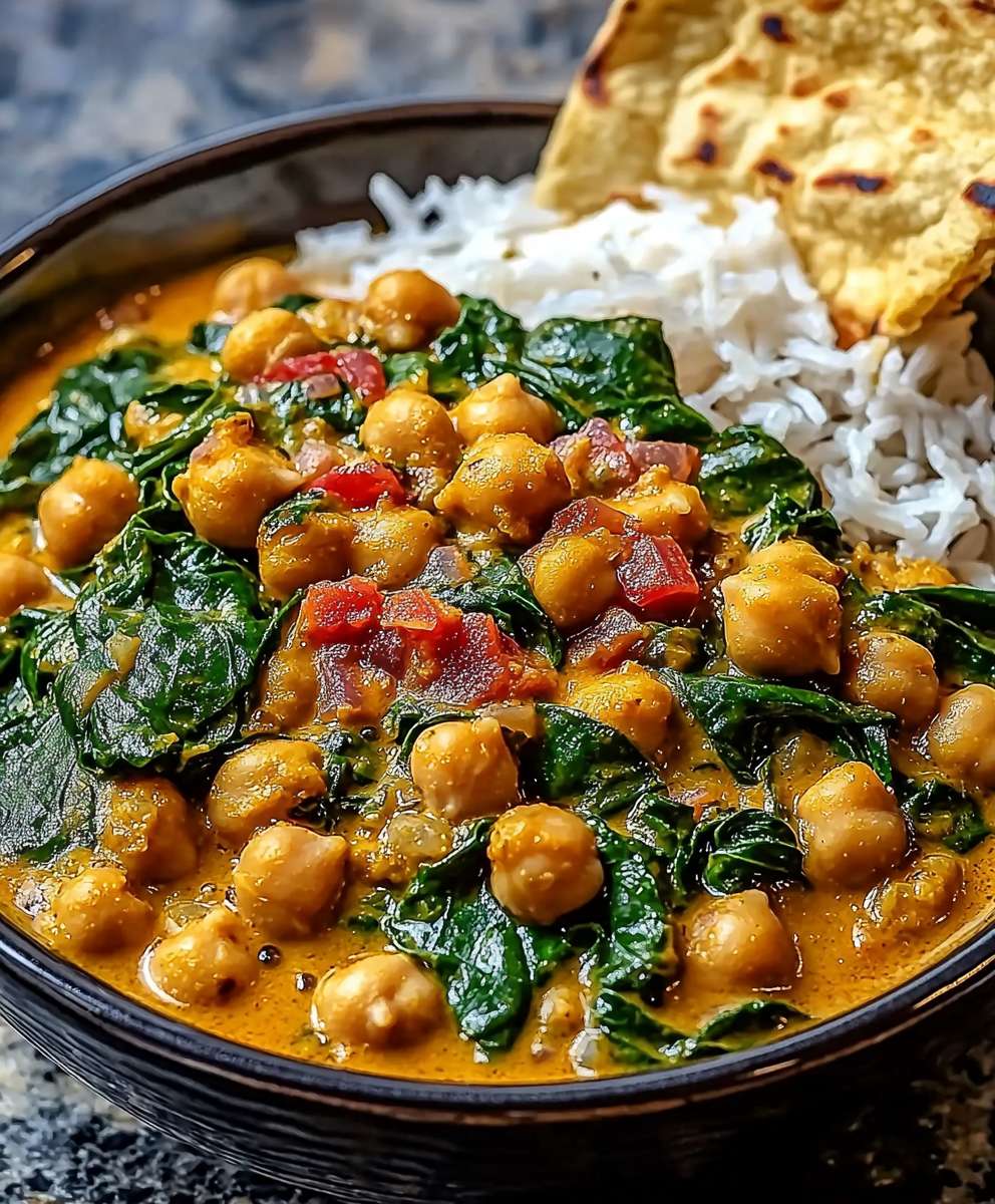 Curry pois chiches épinards rapide
