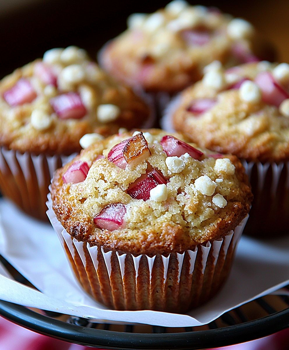 Muffins à la rhubarbe