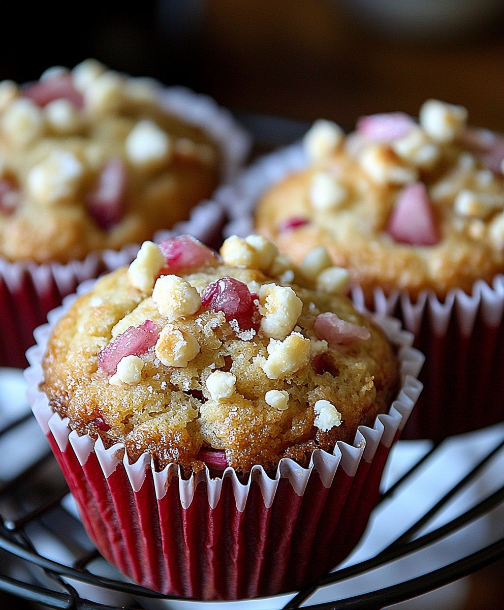Muffins à la rhubarbe